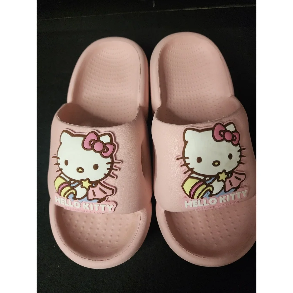 Sanrio Hello Kitty Pink Slide Sandals Kids Youth Size 220mm 1.5 Slip On Shoes